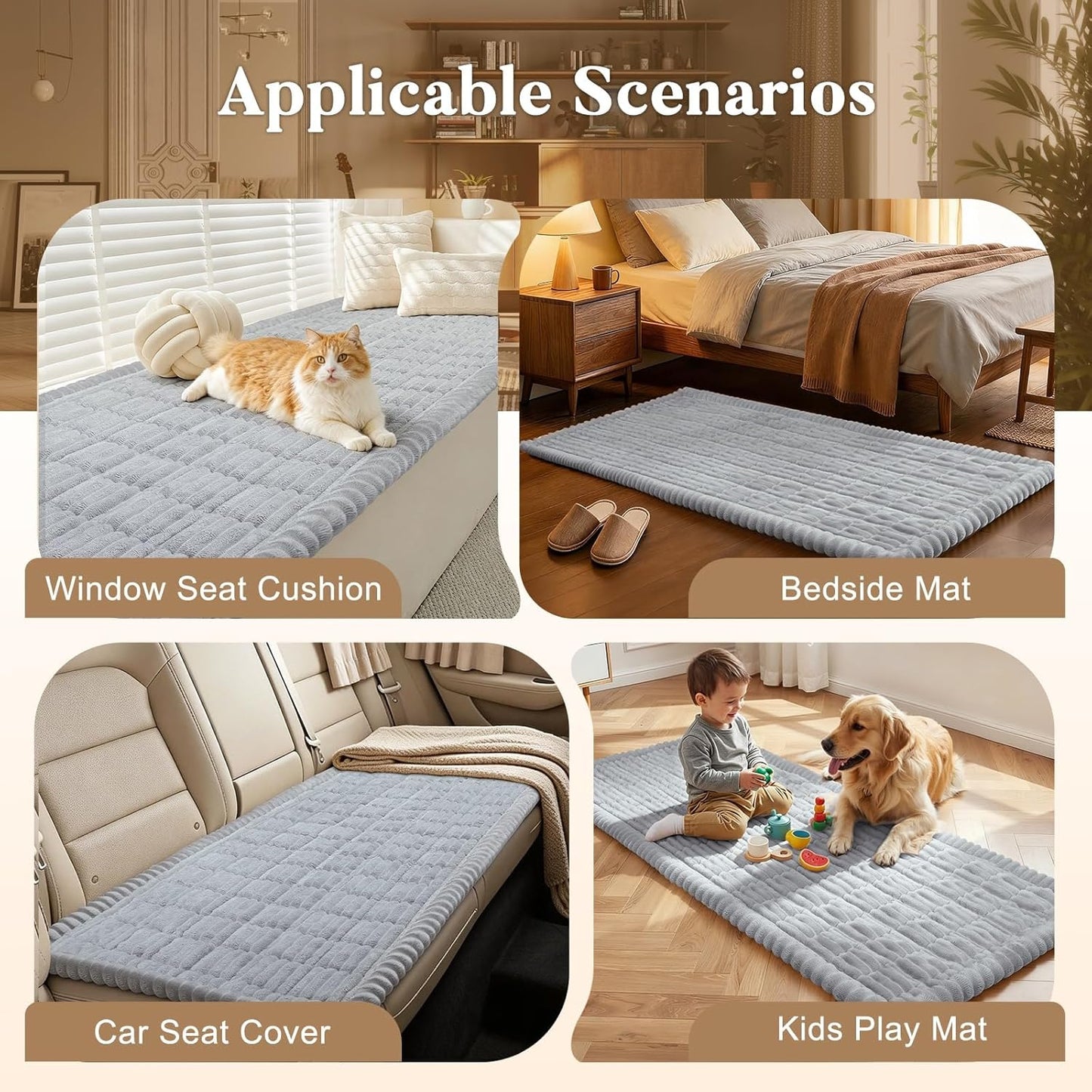 SearchI Couch Covers for Dogs Washable, Non Slip Fuzzy Pet Couch Cover for Sofa, Thick Soft Sofa Covers Couch Protector for Dogs Pet Friendly(Grey, 27.6" x 70.9")