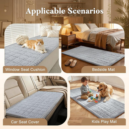 SearchI Couch Covers for Dogs Washable, Non Slip Fuzzy Pet Couch Cover for Sofa, Thick Soft Sofa Covers Couch Protector for Dogs Pet Friendly(Grey, 27.6" x 70.9")