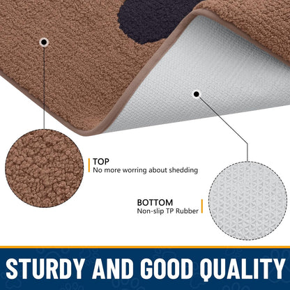 Smiry Dog Door Mat for Muddy Paws, Absorbs Moisture and Dirt, Low-Profile Entryway Mat with Non-Slip Backing, Entry Indoor Outdoor Doormat for Inside Floor (30x20 Inches, Grey, Striped)