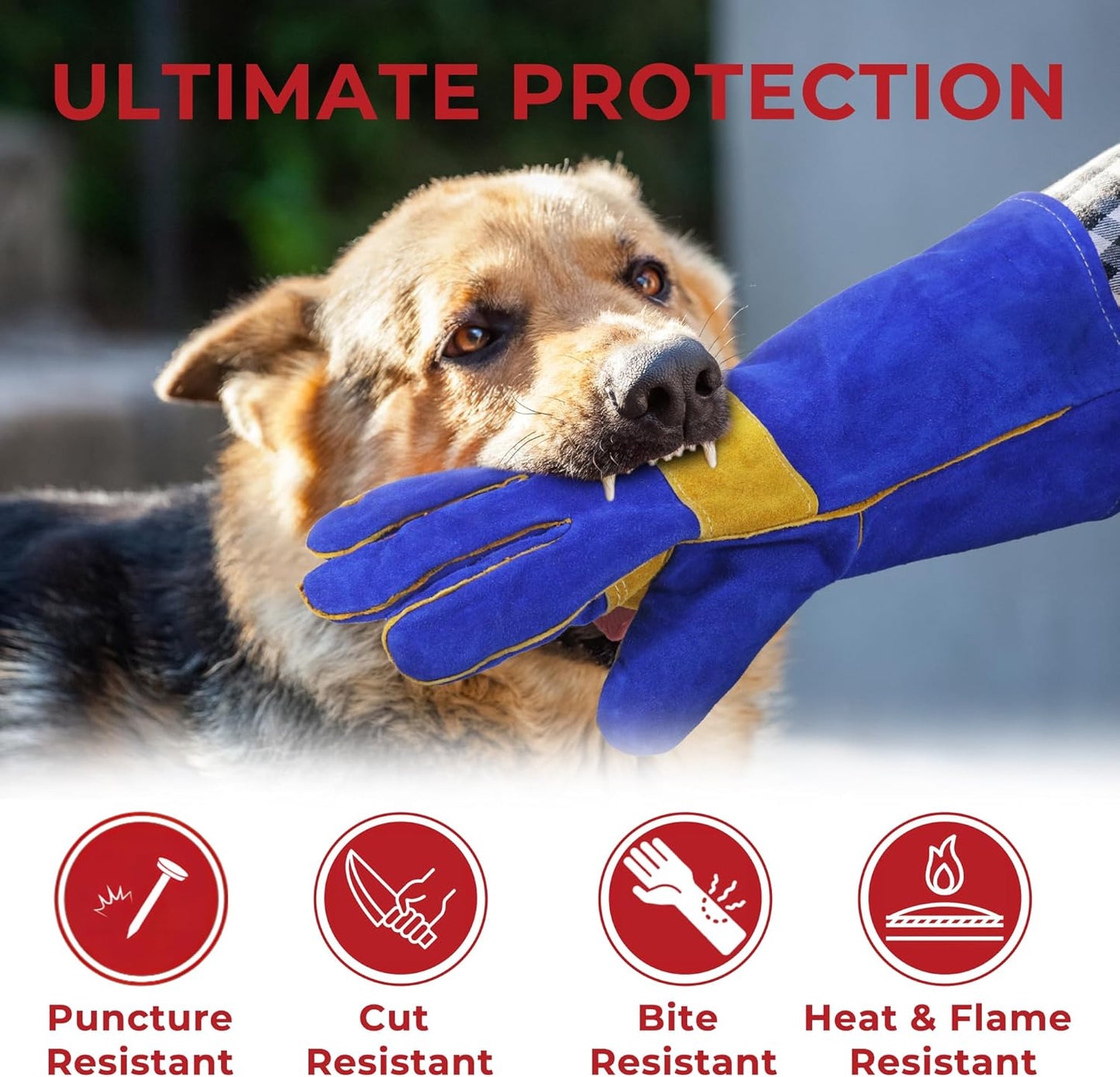 HANDLANDY Animal Handling Gloves, Bite-Proof, Scratch-Resistant, Pet Gloves for Dogs, Cats, Falconry, Gardening