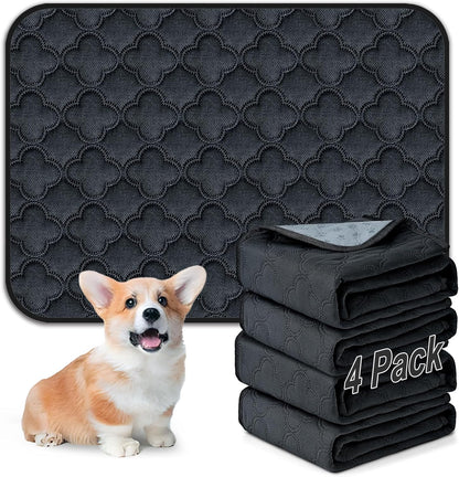 FunFurry Washable Pee Pads for Dogs - 4 Pack Reusable Pee Pads，Waterproof Puppy Pads，Pet Training Pads，Super Absorbent with Dog Paw Shape Non-Slip Backing (Cream, 18" X 24" - 4 Pack)