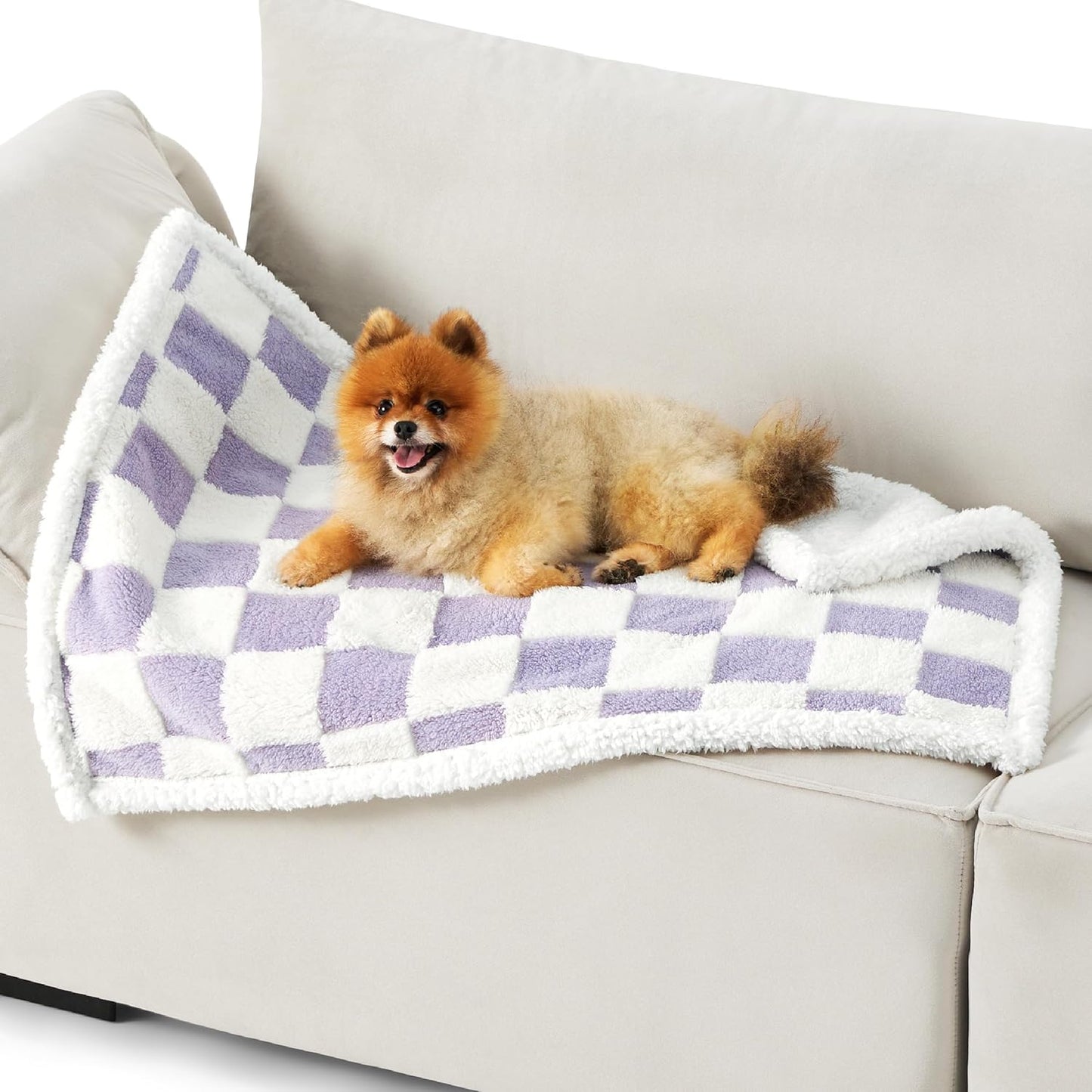 LE SURE Waterproof Dog Blanket for Large Dogs - Washable Double Sided Dog Blankets with Warm Jacquard Shag and Soft Sherpa Fleece, Pet Cat Blanket for Couch Protection, 3D Textured Cloud, Green