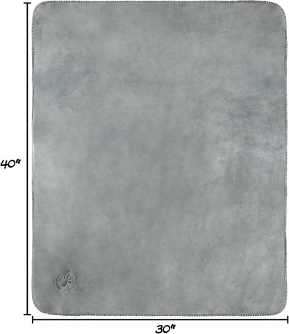 Waterproof Pet Blanket - 50x60-Inch Reversible Sherpa Fleece Throw Protects Couches, Cars, and Beds from Spills, Stains, and Fur by PETMAKER (Gray)