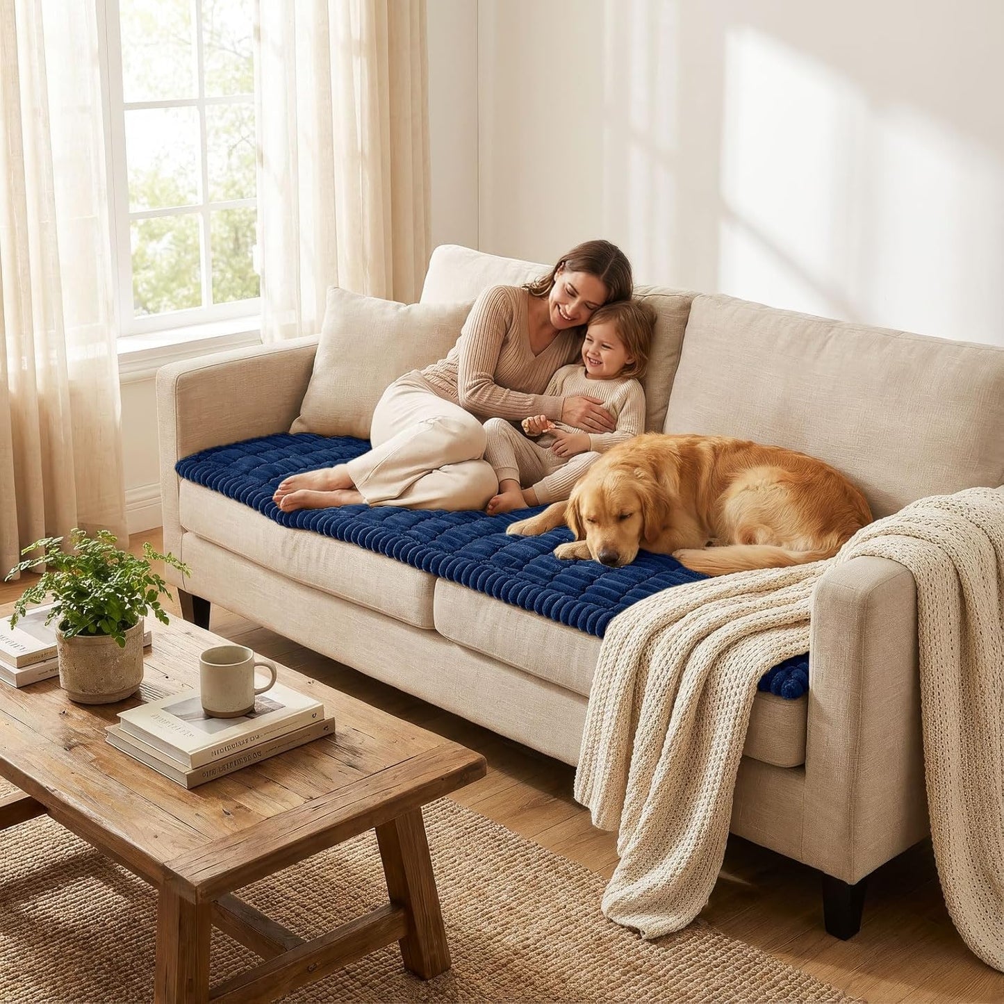 Smiry Couch Cover for Dogs, Non Slip Washable Sofa Protector for Pets, Soft Furniture Cover for Leather & Fabric Couches, Cozy Protect Against Fur, Dirt & Everyday Messes (Dark Grey, 27.6" x 59")