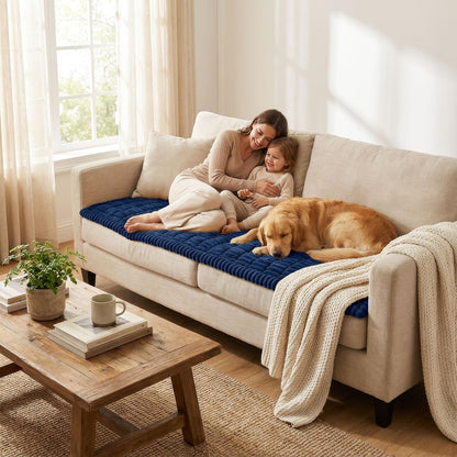 Smiry Couch Cover for Dogs, Non Slip Washable Sofa Protector for Pets, Soft Furniture Cover for Leather & Fabric Couches, Cozy Protect Against Fur, Dirt & Everyday Messes (Dark Grey, 27.6" x 59")