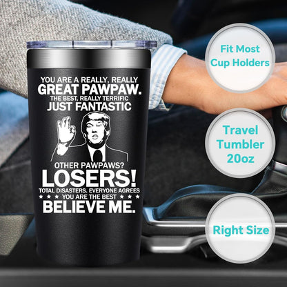 BIRGILT Pawpaw Gifts from Grandkids - Pawpaw Fathers Day Gift - Best Paw Paw Gifts for Grandpa, Grandfather - 20oz Tumbler Cup