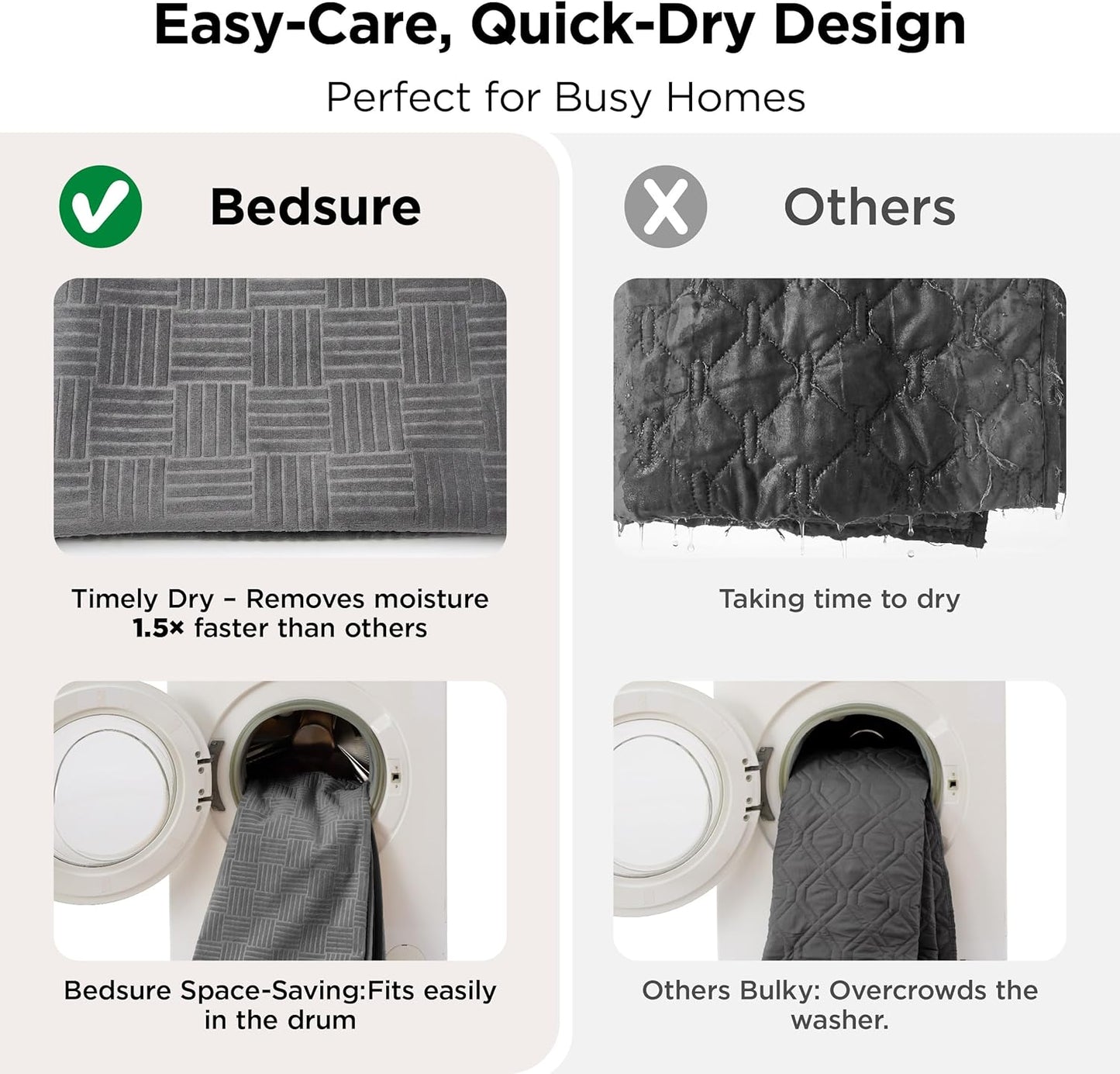 Bedsure Waterproof Couch Cover for Dogs Washable - Waterproof Blanket for Large Dogs Couch Sofa Bed Cozy, Lightweight Furniture Protector for Pet Cat Quick Drying, Ash Grey, 52x82IN