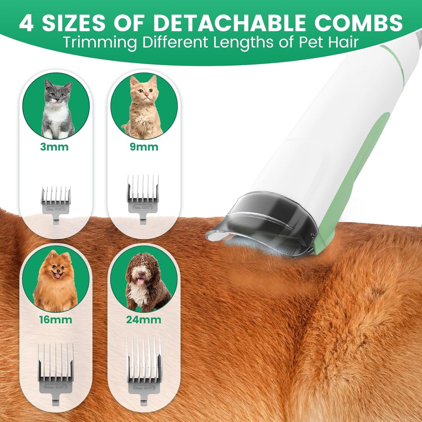 Dog Grooming Vacuum and Kit, Clipper Nail Trimmer Grinder, 2.5L Dust Cup 7 Grooming Tools 11000Pa Pet Vacuum for Shedding Grooming, Dog Hair Vacuum, Home Cleaning, PG50 Plus
