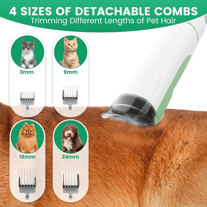 Dog Grooming Vacuum and Kit, Clipper Nail Trimmer Grinder, 2.5L Dust Cup 7 Grooming Tools 11000Pa Pet Vacuum for Shedding Grooming, Dog Hair Vacuum, Home Cleaning, PG50 Plus