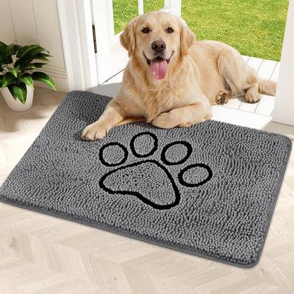 Bcoimo Super Absorbent Dog Door Mat, 30"*20" Anti Slip Mat for Muddy Paws, Pet Rugs for Dirty Paws Washable that Absorbs Moisture and Dirt, for Dog Cage and Pet Resting Carpet