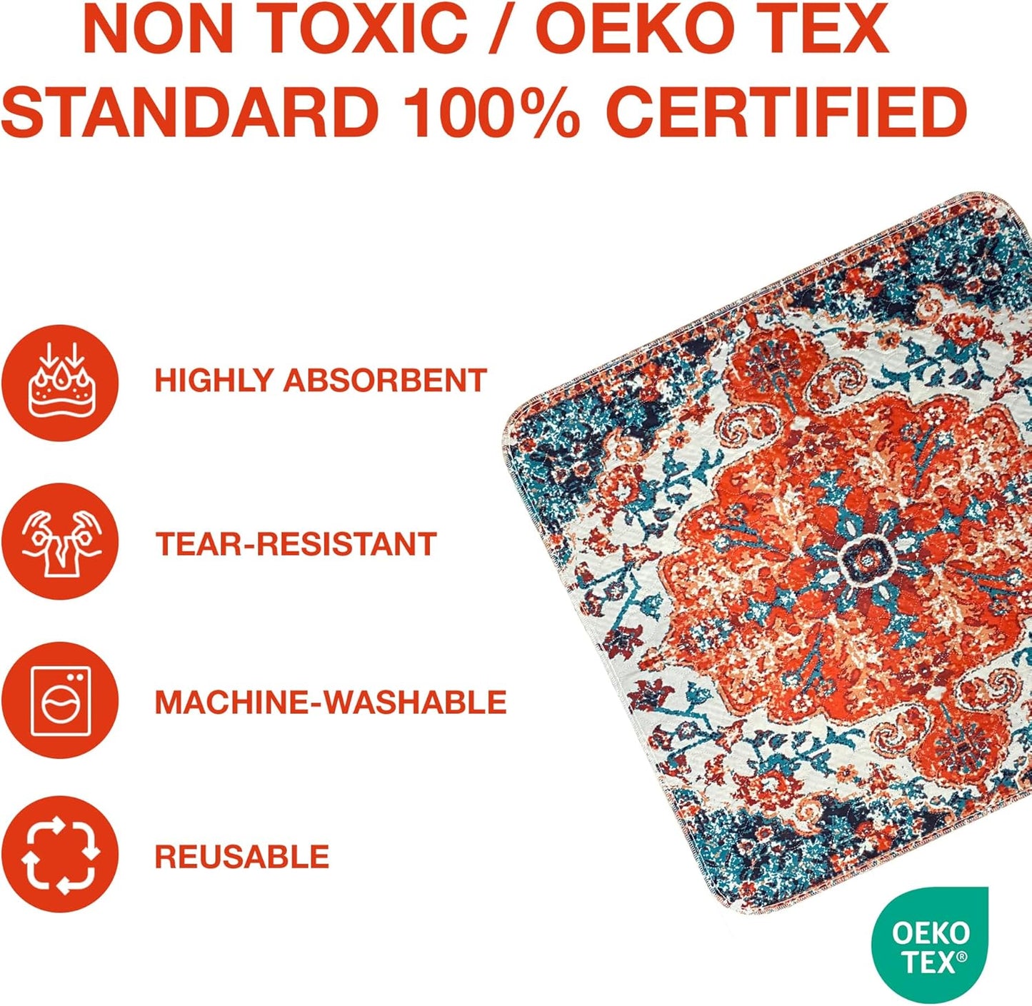 PUPIBOO Washable Pee Pads for Dogs and Cats - Super Absorbent Reusable Puppy Training Pads - 100% Waterproof, Leak-Proof & Non-Slip Whelping Pads for Pet Housebreaking