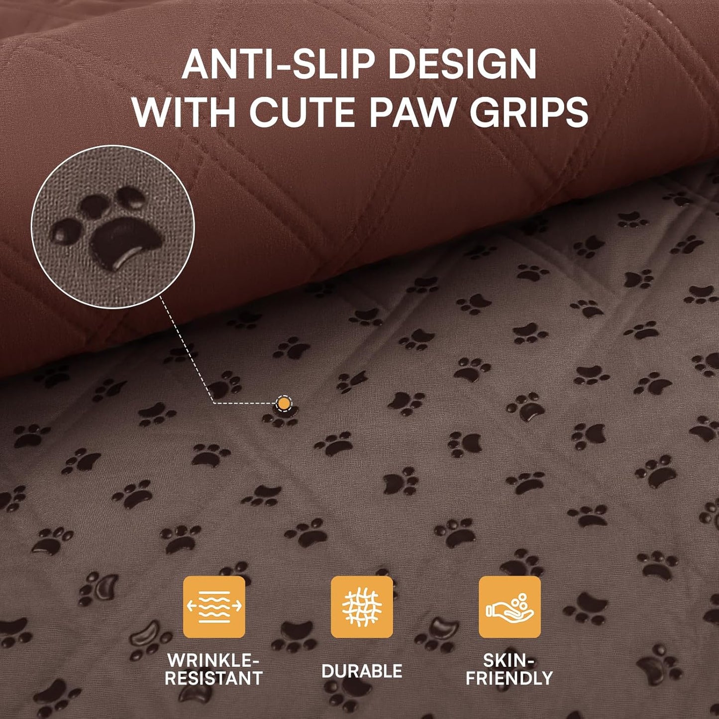 Luciphia 100% Waterproof Couch Cover Blanket for Dogs Anti-Slip Pet Couch Protector Sofa Mat Puppy Cat with Non-Slip Bottom, Grey, 30x70 Inch