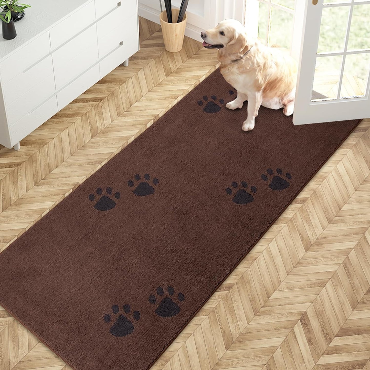 PURRUGS Dirt Trapping Door Mat 20" x 31.5", Non-Skid/Slip Machine Washable Microfiber Entrance Rug, Shoes Scraper, Dog Doormat, Super Absorbent Floor Mat for Muddy Wet Shoes and Paws, Grey