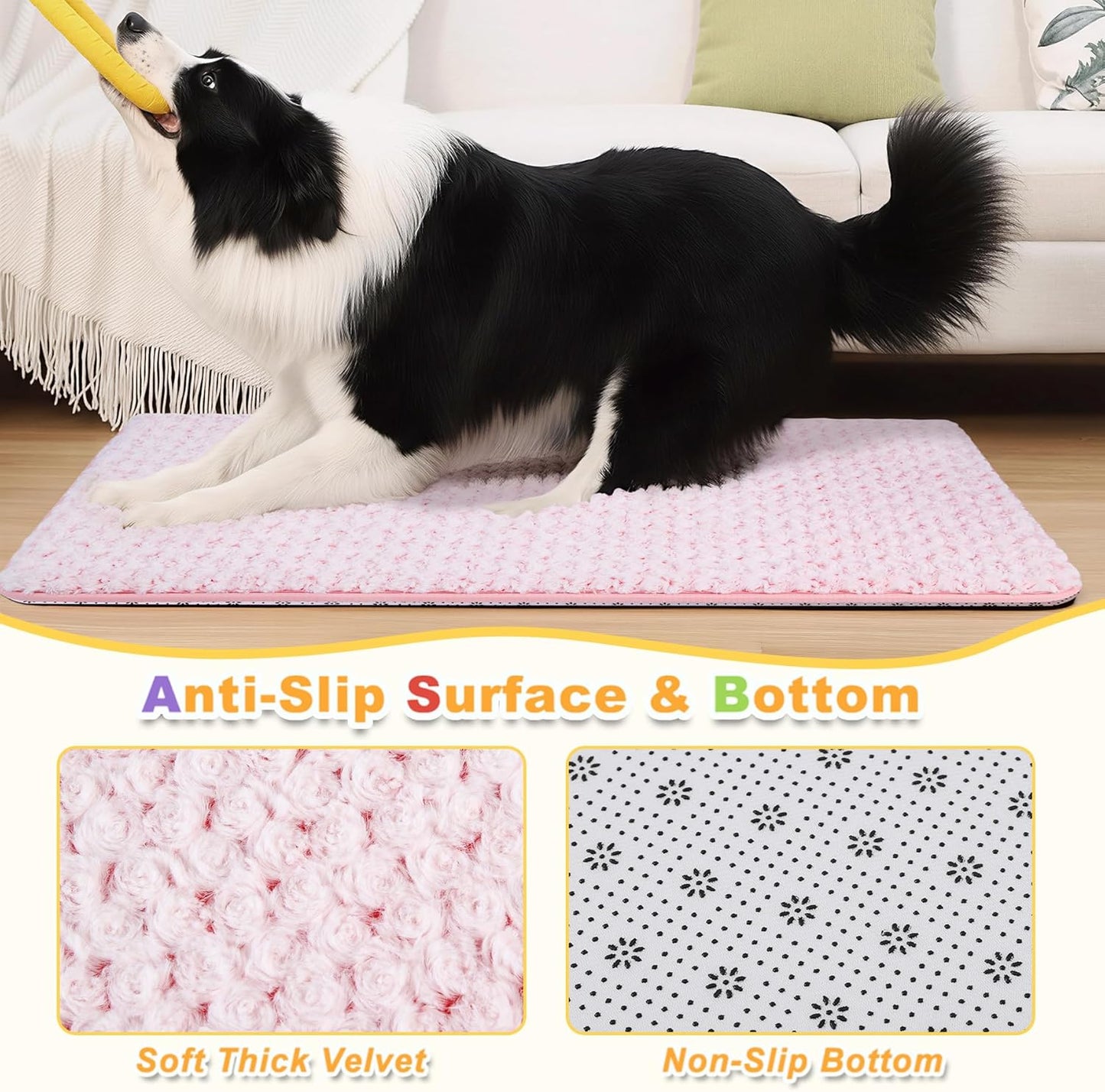 Dog Bed for Crate Pad High Resilience Foam Crate Pad Mat for Medium Large Dogs Washable Anti-Slip, Outdoor, 35" x 22",Dark Gray
