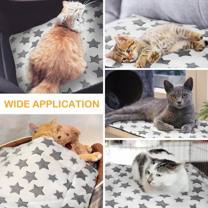 VitalCozy 4 Pcs Dog Crate Pads, Ultra Soft Warm Washable Anti-Slip Kennel Bed Mat for Pets, Reversible, Replaceable, Cage Liner for Small Medium Large Dogs and Cats (18 x 24 x 1.6 Inch,Star,Gray)