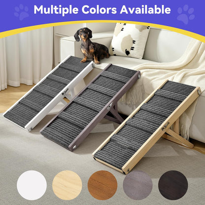 2026 Upgraded Dog Ramp for Couch, Foldable Small Dog Ramp for Sofa, 4 Adjustable Height from 13'' to 21", Portable Stable Pet Steps with Non-Slip Pad, Pet Ramps Use for Sofa Couch Stairs