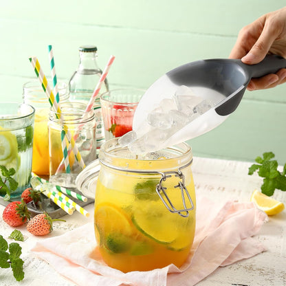 Spring Chef Dog Food Scoop, Contoured Translucent Flexi-Plastic Pet Food Scooper with Soft Grip Handle, Kitchen Magnetic Ice Scoop for Freezer, Ice Machine, Popcorn, Flour, Coffee Bean - Mint