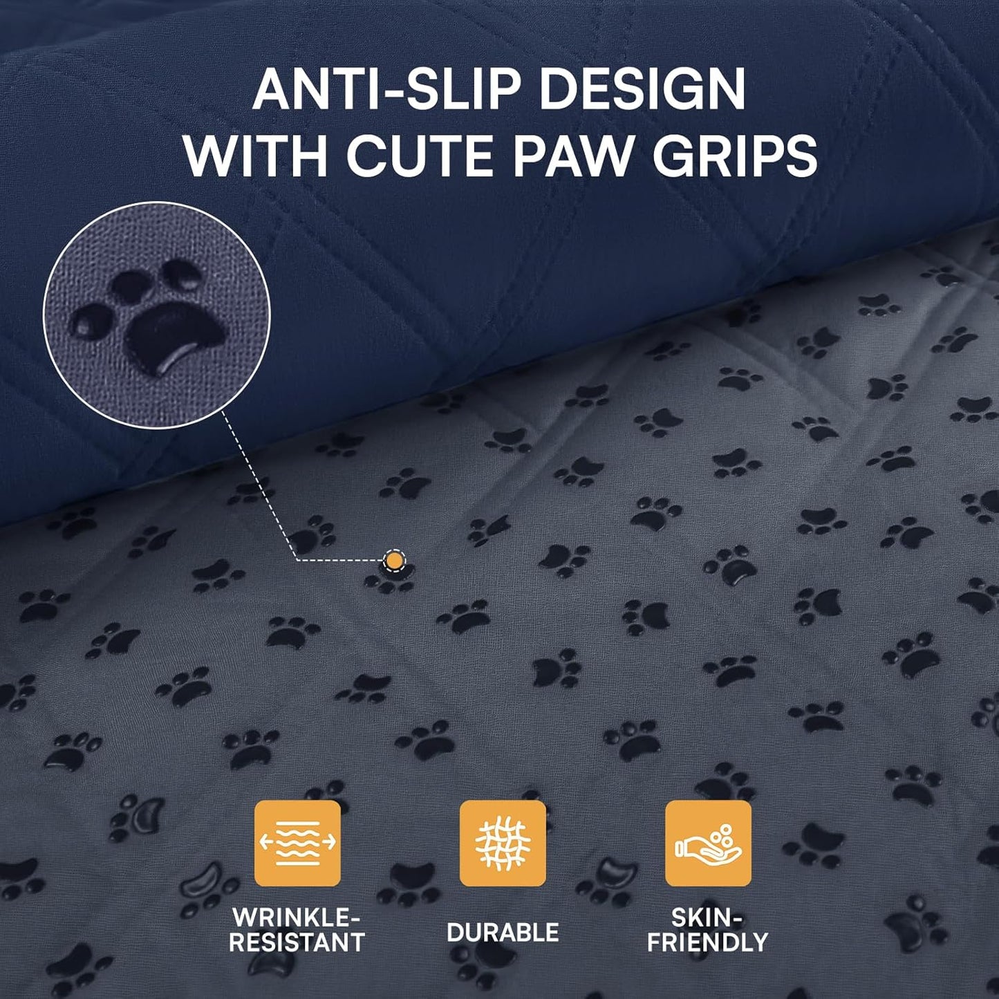 Luciphia 100% Waterproof Couch Cover Blanket for Dogs Anti-Slip Pet Couch Protector Sofa Mat Puppy Cat with Non-Slip Bottom, Grey, 30x70 Inch