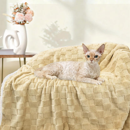 Luciphia Waterproof Dog Blanket, Leakproof Small Pet Blanket for Couch Sofa Bed Furniture Cover Protector, Washable Soft Sherpa Fleece with 3D Jacquard, Cozy Calming Reversible, Gray White, 40"x28"