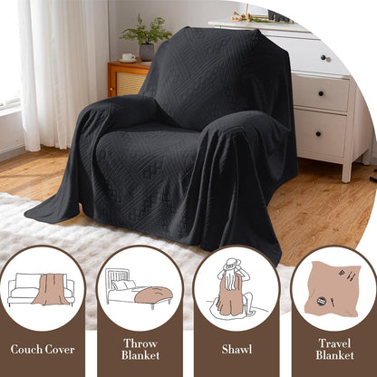 Waterproof Couch Cover, Reversible, Pet-Friendly, Washable and Anti-Slip Couch Covers for Sofa Protection with 3 Cushions, Sofa Slipcovers for Dogs and Cats (71×118in/Brown)
