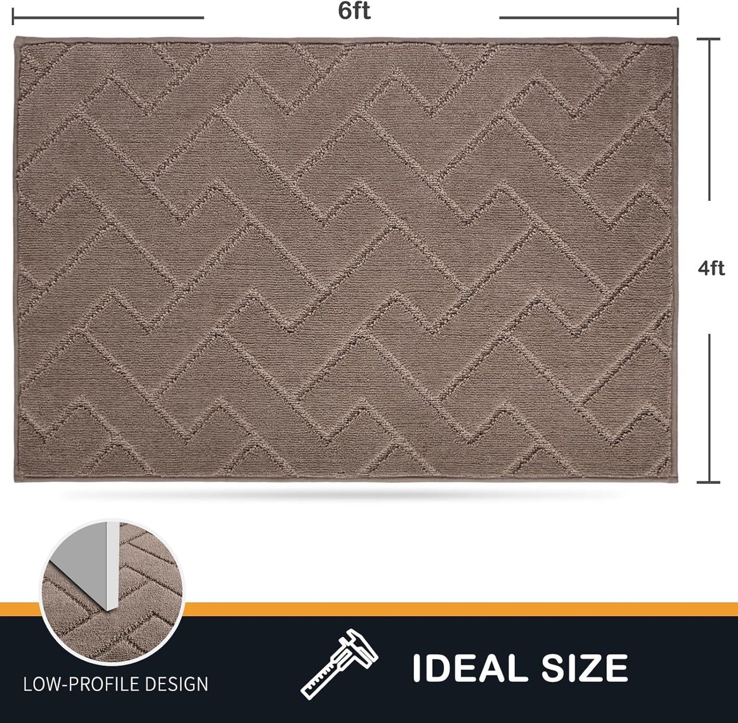 PURRUGS Dirt Trapping Door Mat 20" x 31.5", Non-Slip Machine Washable Entry Rug, Dog Doormat, Indoor Front Door Mat, Super Absorbent Entryway Rug for Muddy Shoes & Paws, Taupe