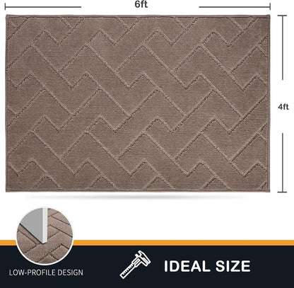 PURRUGS Dirt Trapping Door Mat 20" x 31.5", Non-Slip Machine Washable Entry Rug, Dog Doormat, Indoor Front Door Mat, Super Absorbent Entryway Rug for Muddy Shoes & Paws, Taupe
