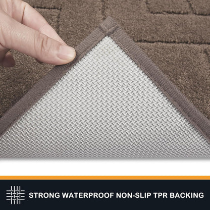 PURRUGS Dirt Trapping Door Mat 20" x 31.5", Non-Slip Machine Washable Entry Rug, Dog Doormat, Indoor Front Door Mat, Super Absorbent Entryway Rug for Muddy Shoes & Paws, Taupe
