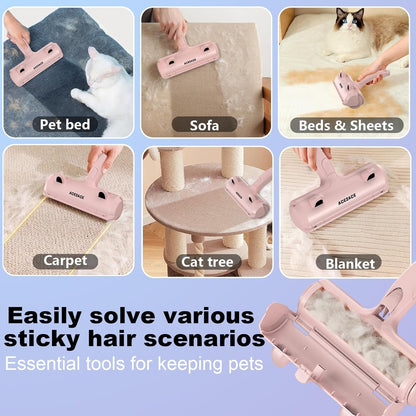ACE2ACE Pet Hair Removal Tool, Reusable Lint Roller for Pet Hair, Self Clean Cat Hair Remover with Dust Bin, Dog Hair Remover for Couch, Furniture, Carpet, Sofa and Bedding