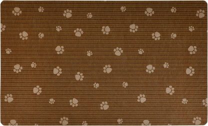 Drymate Pet Bowl Placemat, Dog & Cat Food Feeding Mat - Absorbent Fabric, Waterproof Backing, Slip-Resistant - Machine Washable/Durable (USA Made) (12” x 20”) (Indigo)