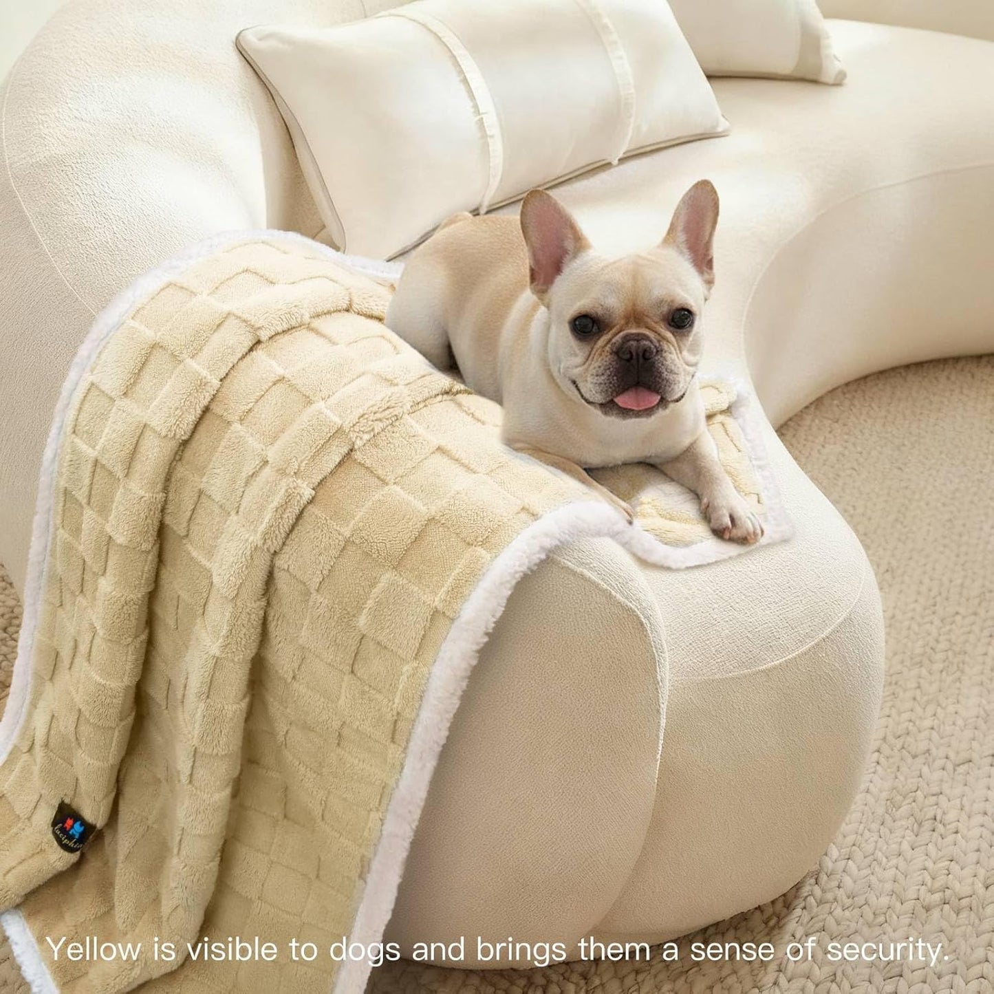 Luciphia Waterproof Dog Blanket, Leakproof Small Pet Blanket for Couch Sofa Bed Furniture Cover Protector, Washable Soft Sherpa Fleece with 3D Jacquard, Cozy Calming Reversible, Gray White, 40"x28"