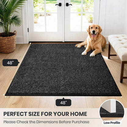 PURRUGS Dirt Trapping Door Mat 20" x 31.5", Non-Slip Machine Washable Entryway Rug, Dog Doormat, Indoor Front Door Mat, Super Absorbent Entry Rug for Muddy Shoes & Paws, Bluish Grey-Black