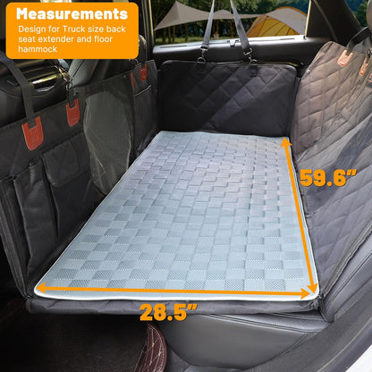Manificent Non-Slip Pet Bed Mat for Back Seat Extender, Hair Resistant Dog Blanket for Hard Bottom Dog Car Seat Cover, Anti Slip Pet Linner Backseat Cover Deep Gray