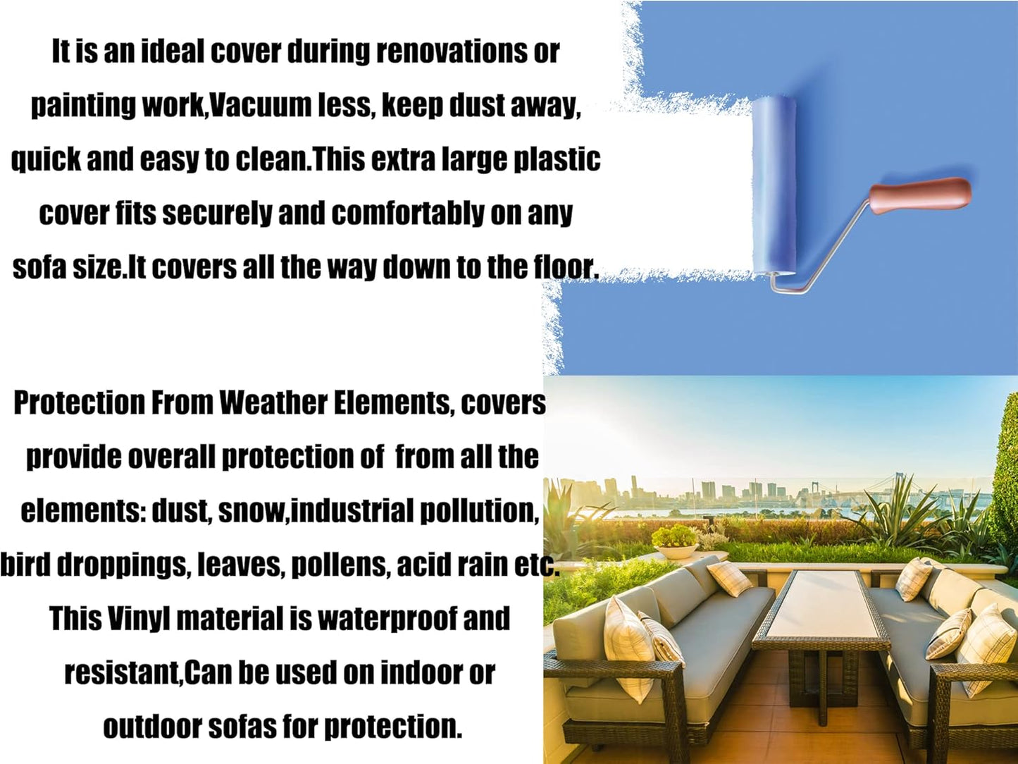 Imperius Clear Thick Heavy Duty Water Resistant Sofa/Couch Cover,Waterproof Plastic Shield Covers for Couch，Vinyl Sofa Cover to Prevent Scratching by Dogs and Cats