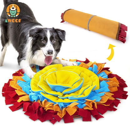 AWOOF Pet Snuffle Mat for Dogs, Interactive Feed Game for Boredom, Encourages Natural Foraging Skills for Cats Dogs Bowl Travel Use, Dog Treat Dispenser Indoor Outdoor Stress Relief