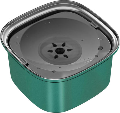UPSKY 3L Dog Water Bowl 101oz Stainless Steel No Spill Large Capacity Dog Food Water Bowl Slow Water Feeder, Spill Proof Pet Water Dispenser Vehicle Carried Travel Water Bowl