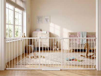 Extra Wide 76.4-81 Inch Large Baby Gates for Stairs, Doorways - No Drilling, Pressure Mounted Pet Gates for Kids & Dogs