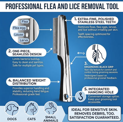 Resco Pet Products Rotating Tooth Comb - Professional Detangling & Dematting Grooming Comb for Dogs and Cats, Prevents Hair Pulling