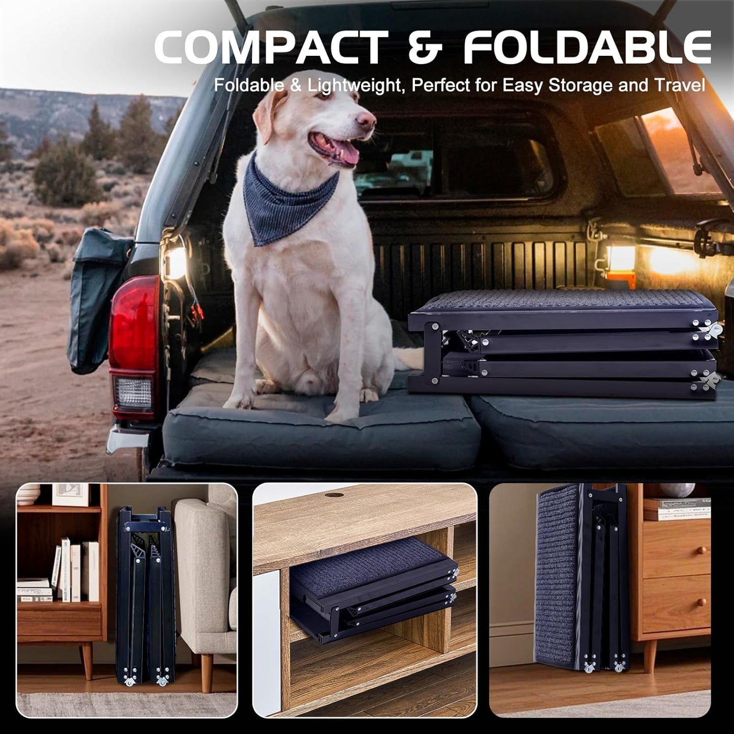 DoCred Dog Ramp for Car, 71'' L x 20'' W Dog Ramps for Large Dogs, Extra Wide Pet Ramp with Non-Slip Surface for Medium & Large Dogs to Get in Car, SUV & Truck, Supports Up to 250 Lbs