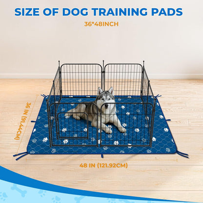 Fostanfly Washable Pee Pads for Dogs, 2 Pack Large 36"x41" Ultra-Absorbent and Leak-Proof Non-Slip Reusable Potty Training Pads for Dogs, Cats, Puppy, Potty Training of Add 8 Lanyards