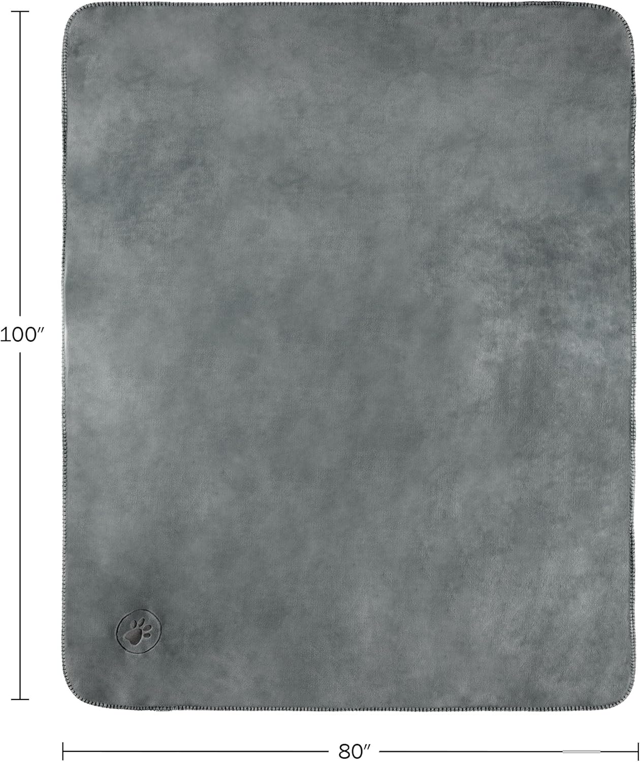 Waterproof Pet Blanket - 50x60-Inch Reversible Sherpa Fleece Throw Protects Couches, Cars, and Beds from Spills, Stains, and Fur by PETMAKER (Gray)