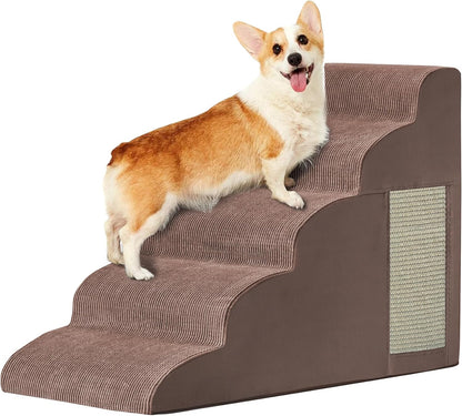 Dogs Steps for Bed, Dog Stairs for Small Dogs, 2-Step Dog Ramp for Bed, Couch, Sofa, and Chairs, Non-Slip Bottom Design, Cat Scratching, High Density Foam Portable Pet Step, Indoor, Grey