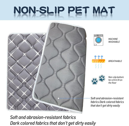 Bubble bear Dog Crate Mat - Ultra Soft, Washable & Anti-Slip Kennel Pad for Small/Medium/Large Dogs, Dark-Hued to Hide Stains (48"x30")