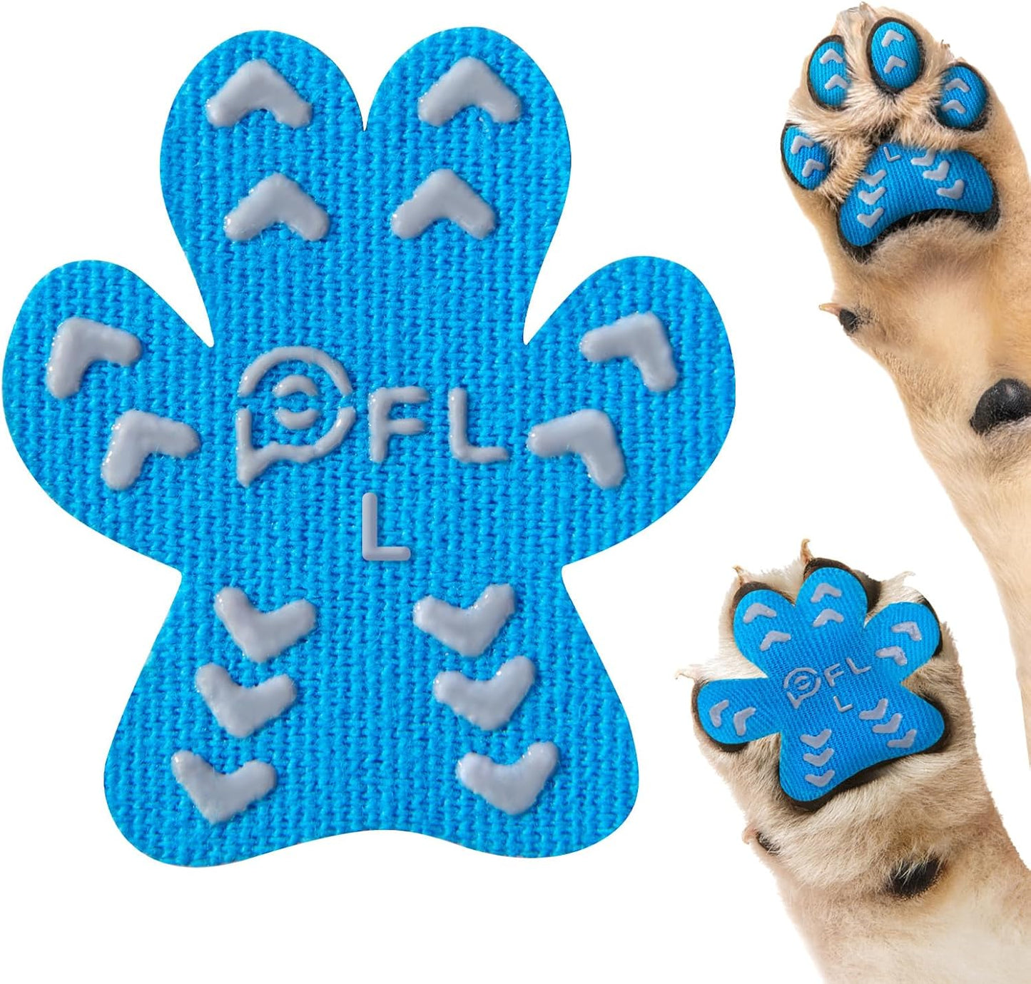 Anti Slip Dog Paw Protector Pads for Senior Dogs, Paw Pads for Dogs Traction, Disposable Self Adhesive Paw Grips for Old Dog on Slippery Hardwood Floor, Black 12 Sets (48pcs) XXL 61-80lbs