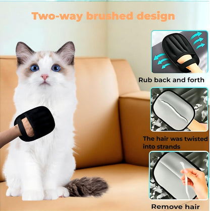 Pet Hair Removal Glove for Dogs & Cats, Newly Upgraded Reusable Electrostatic Pet Hair Glove, Magic Brush Pet Hair Remover Comes with Nail clippersTool for Clothing, Couch, Carpet, Car Seat
