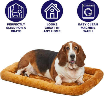 MidWest Homes for Pets QuietTime Dog Bed - White Fleece Bolster, Ultra-Soft and Machine Washable, Fits 24-Inch Crates and Carriers, for Small Breed Dogs