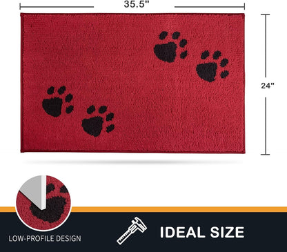 PURRUGS Dirt Trapping Door Mat 20" x 31.5", Non-Skid/Slip Machine Washable Microfiber Entrance Rug, Shoes Scraper, Dog Doormat, Super Absorbent Floor Mat for Muddy Wet Shoes and Paws, Grey