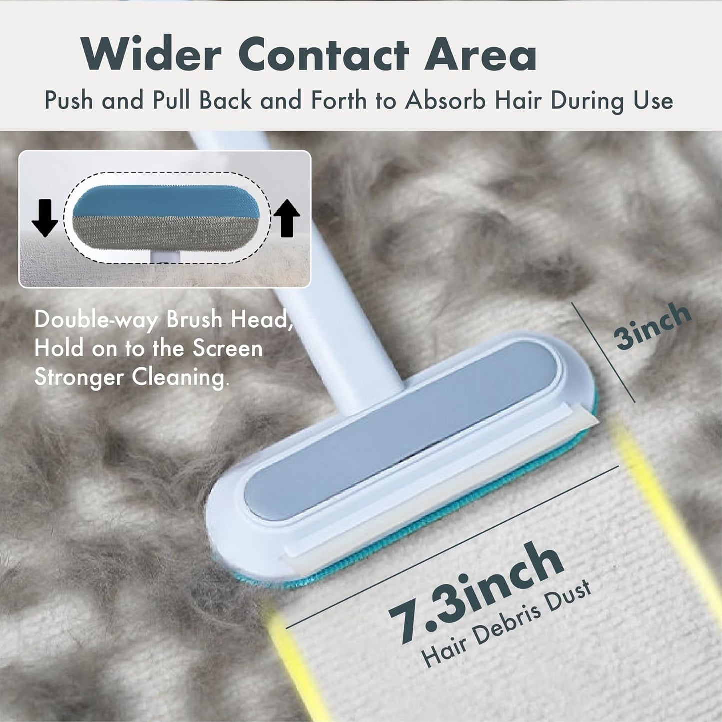 Dog Hair Remover for Car, Complete 3 in 1 Pet Hair Detailer Brush - Auto Detailing Tool for Car and Home Removes Hair from Car Seats, Carpets, and Couches, Reusable Fur Cleaning Solution