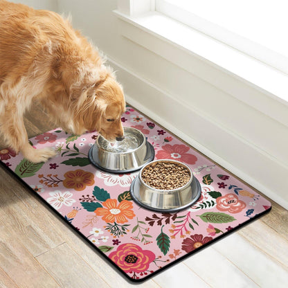 Dog Food Mats for Floors, Absorbent Dog Bowl Mat for Food and Water Dispenser, Quick Dry Cat Food Mat Pet Supplies