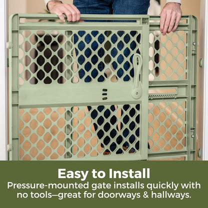 Toddleroo by North States - Renew 100% Recycled Plastic Baby Gate for Doorway; Sturdy for Indoor & Outdoor Use: Pressure Mounted, No Drill Gate; Made in USA; 26" to 42" Wide, 26" Tall; Pure White