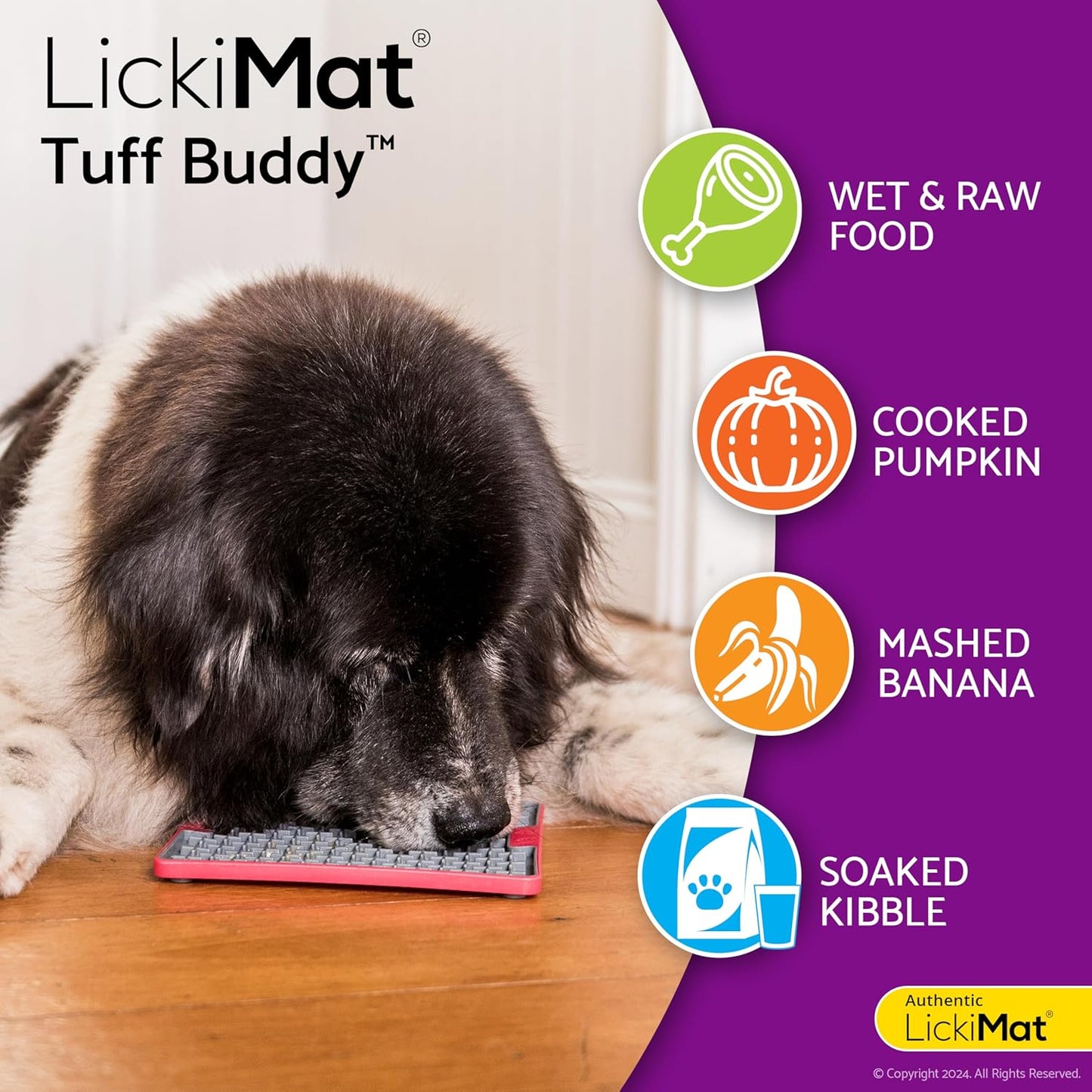 LickiMat Tuff, Heavy-Duty Soother, Dog Slow Feeder Lick Mat, Boredom Anxiety Reducer; Perfect for Food, Treats, Yogurt, or Peanut Butter, Fun Alternative to a Slow Feed Dog Bowl, Green